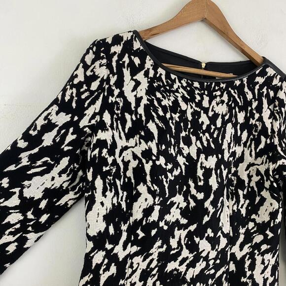 REISS black white metallic abstract animal print dress - Picture 5 of 7